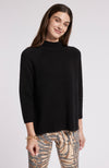 Cashmere Button Back Sweater - Black
