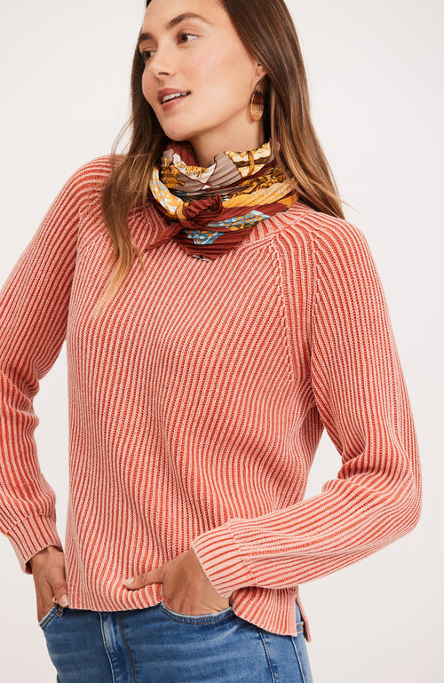 Mineral Wash Shaker Sweater - Paprika