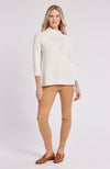 Cashmere Button Back Sweater - Vanilla