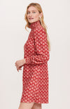 Mia Velvet Batik Dress - Crimson