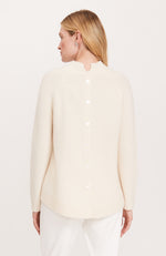 Cashmere Button Back Sweater - Ivory