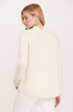 Cashmere Button Back Sweater - Ivory