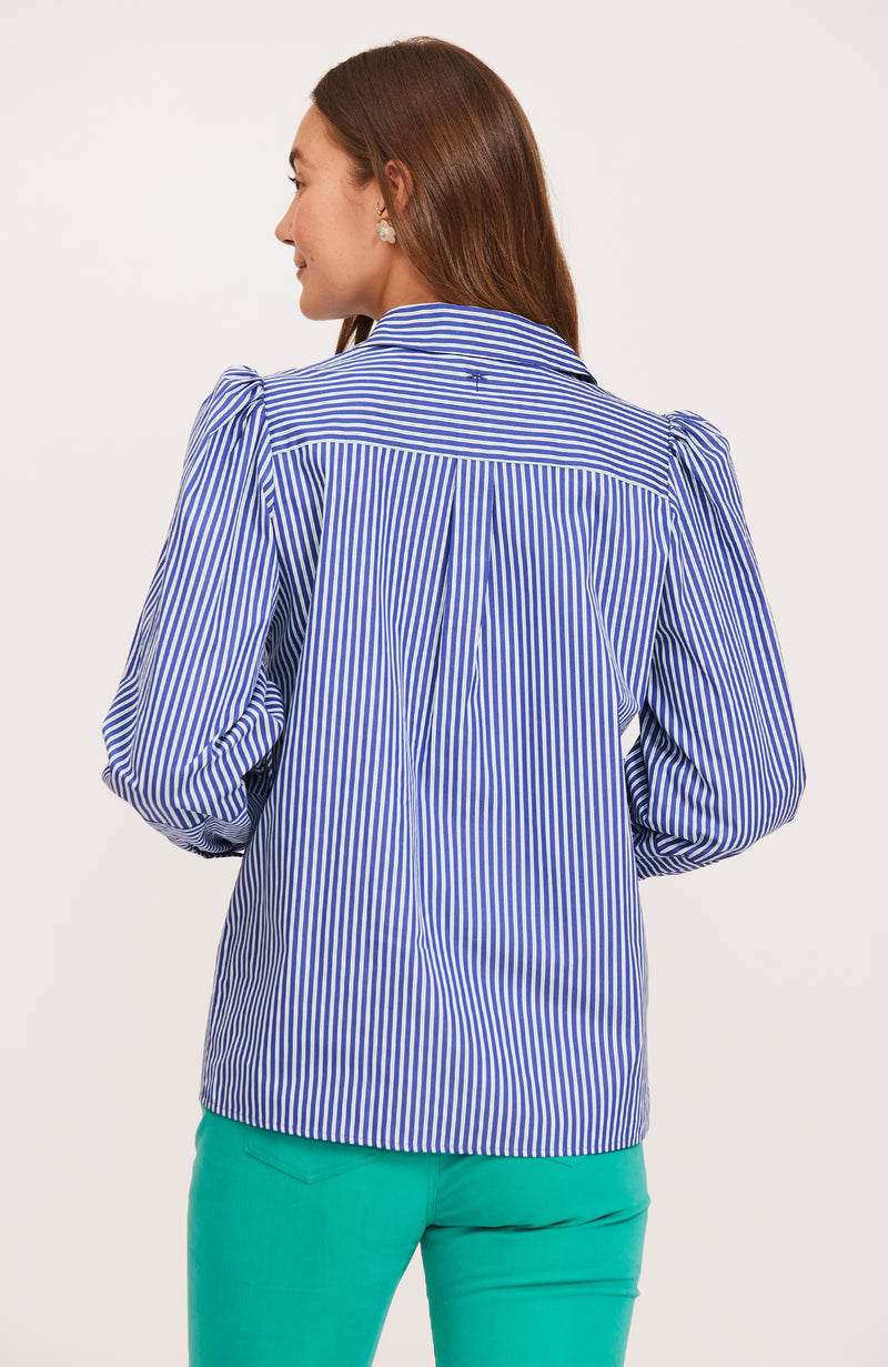 Bekah Awning Striped Shirt - Multi Blue Stripes