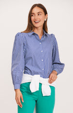 Bekah Awning Striped Shirt - Multi Blue Stripes