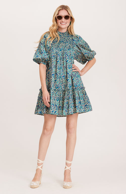 Pippa Cotton Pinwheels Dress - Multi Pinwheels