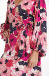 Val Silk Floral Dress - Pink Bouquet
