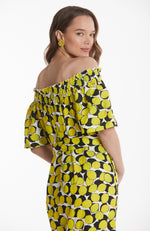 Erin Off Shoulder Maxi Dress - Limes
