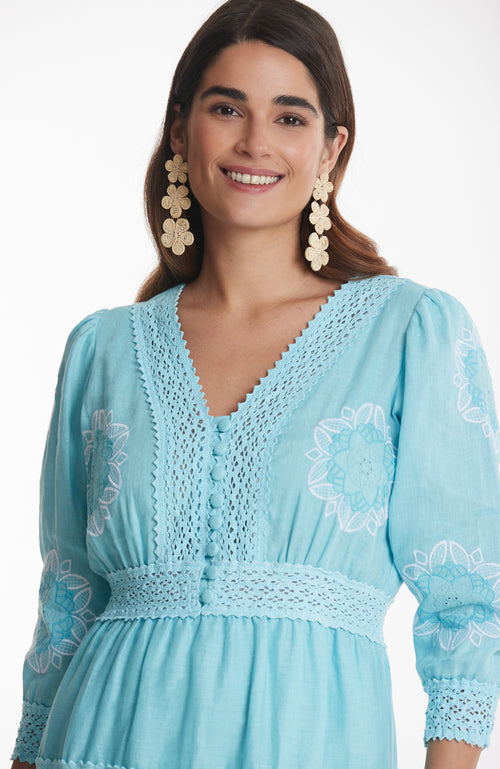 Celia Embroidered Maxi Dress - Capri