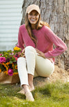 Mineral Wash Shaker Sweater - Dahlia